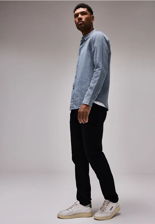 STREET-ONE Chemise en flanelle Two Tone pour hommes en Bleu