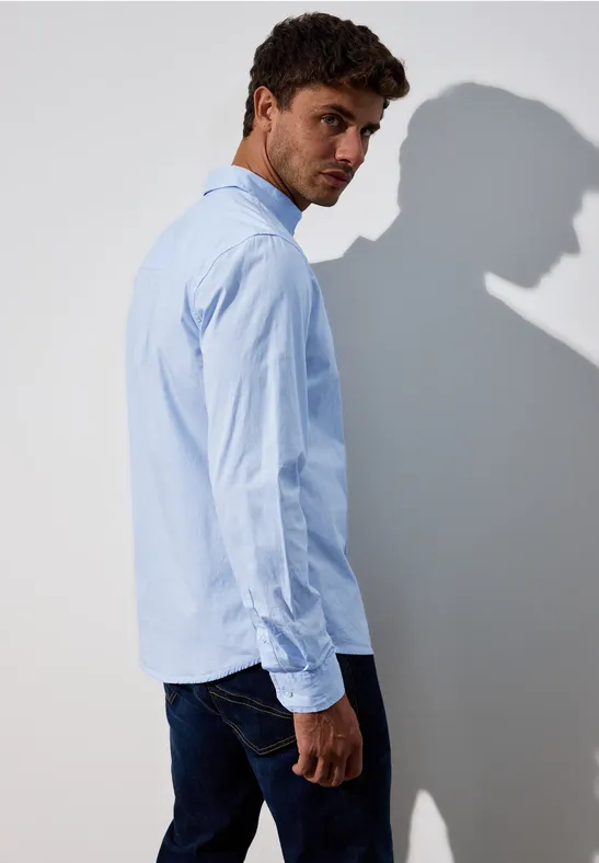 Chemise Homme Printemps Automne Manches Longues Col à pointes Rayure