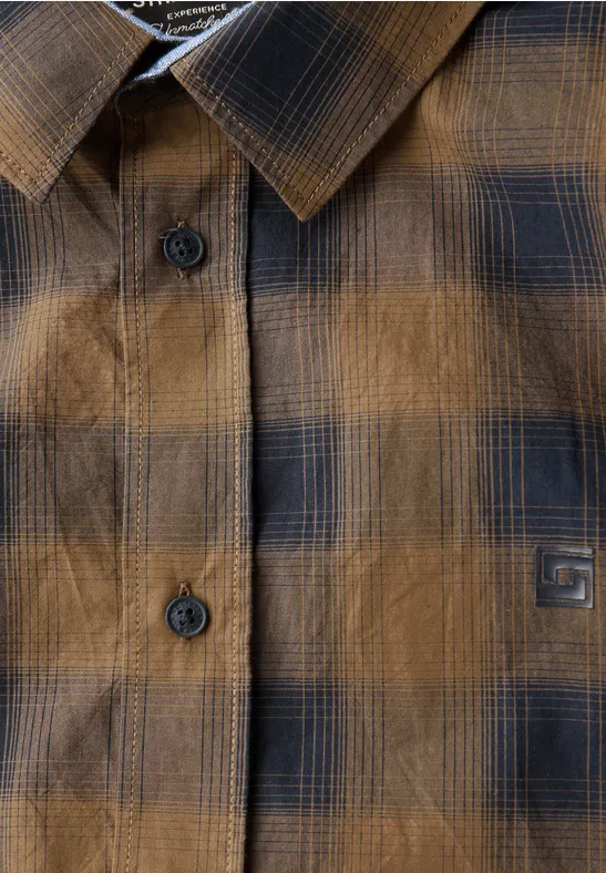 Chemise de ville à manches longues, micro-imprimé et col montant - coupe Comfort, jusqu'au 8XL