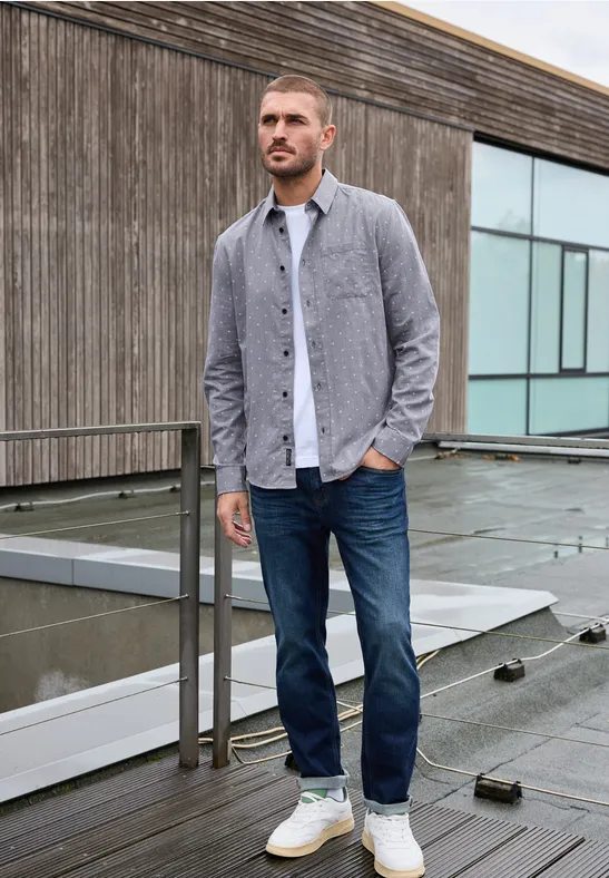 ORIGINAL PENGUIN Chemise à manches courtes pour homme Eco Oxford rayée boutonnée, Céruléen, XXL