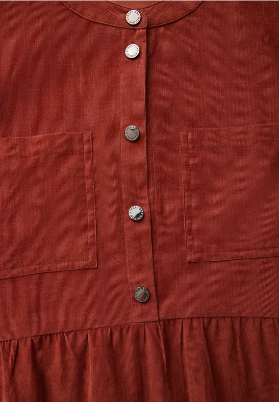 Robe Femme Velours Côtelé Street One - Volants, Col Chemise, Poches Poitrine - 3