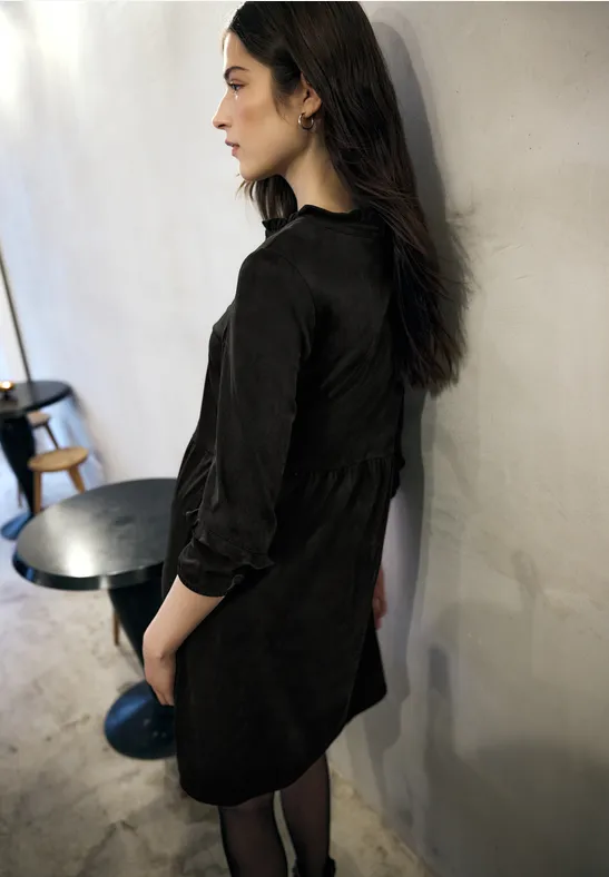 Robe Femme Velours Côtelé Street One - Volants, Col Chemise, Poches Poitrine - 5