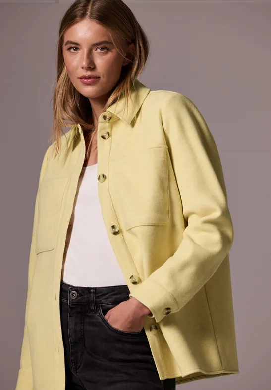 Jacke Gelber Mantel Street One STREET-ONE Overshirt Mit Taschen