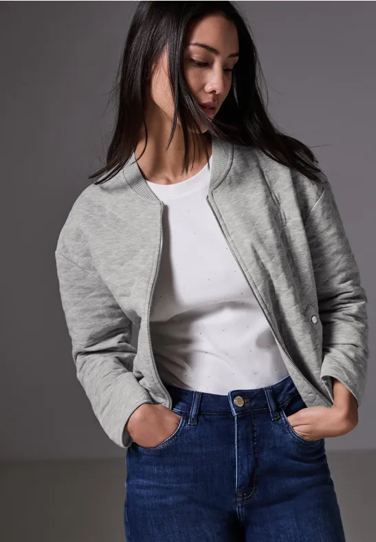 STREET-ONE Sweat-Blouson für Damen in Grau STREET-ONE