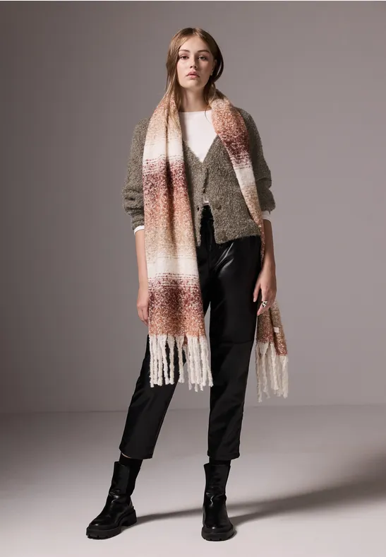 STREET-ONE Bouclé-Cardigan für Damen in Braun | STREET-ONE