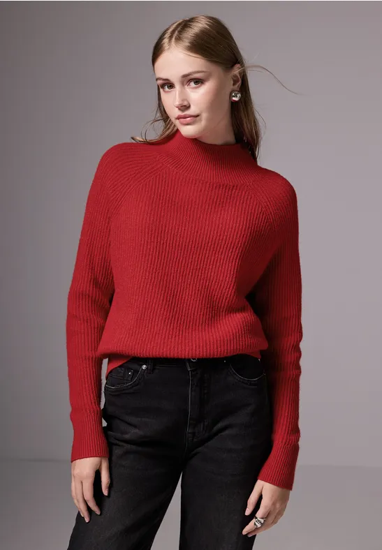 STREET-ONE Strickpullover für Damen in Rot STREET-ONE