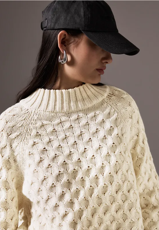 Street One Damen Strickpullover – Gestreift, Grobstrick, Mit Stehkragen, Mehrfarbig