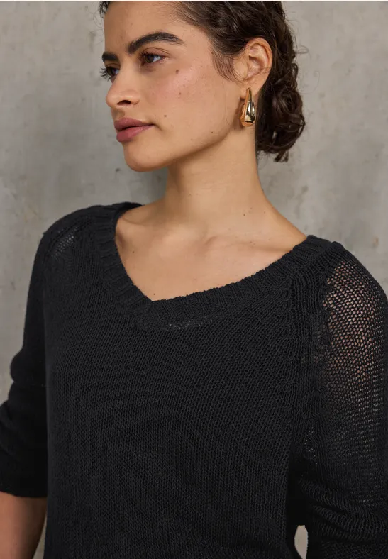 Street One Damen V-Ausschnitt Pullover - Zeitloser Strickpulli Für Büro & Freizeit