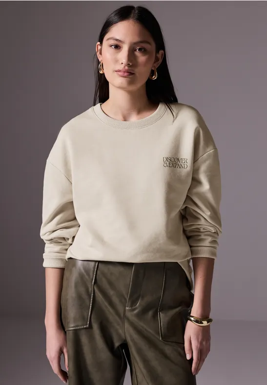 Shirt met tekst kunstwerk voor dames in Groen
