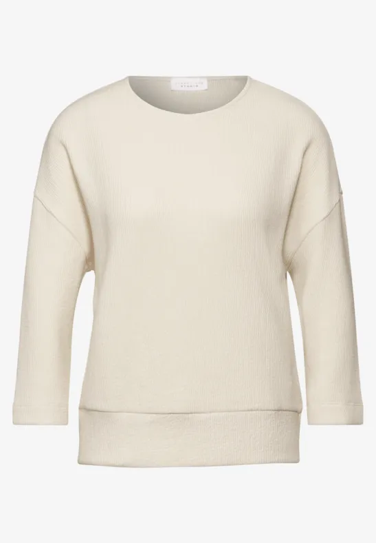 Street One structuur shirt off white 323331 10108