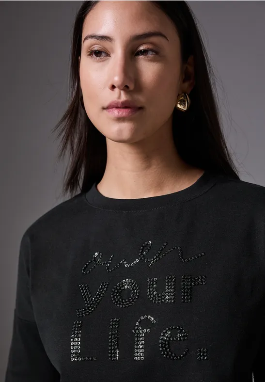 Street ONE Damen Kurzarmshirt Mit Rundhalsausschnitt, Lässiges Basic-Top Aus Weichem Viskosemix