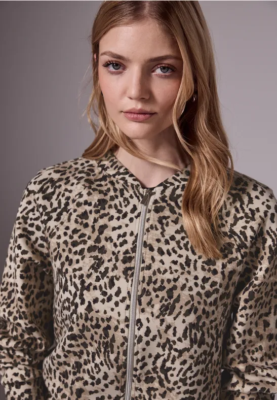 STREET ONE Betwe-Season Jacket 'Cosy Leo' in Brown, Black