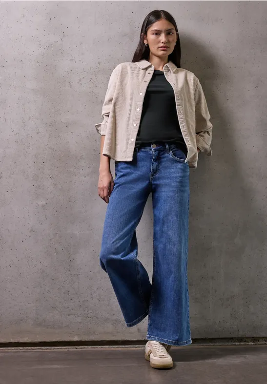 Street One Damen Basic Kurzarmshirt – Aus Baumwolle Mit Stretch, Rundhals, Vielseitig Kombinierbar