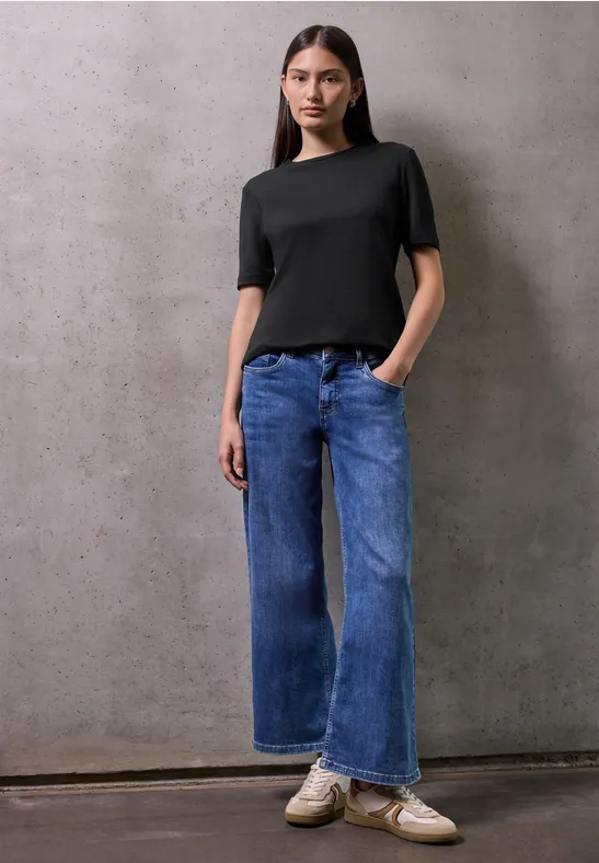 Street One Damen Basic Shirt – Vielseitiges Kurzarmshirt Mit Rundhals