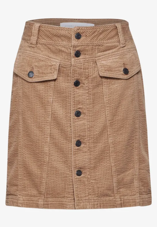 Jupe Chic et Élégante en Velours Noir Côtelé Réversible Pour Femme Jupe Moyenne - 46 cm Taille T.U. (du 34 au 46