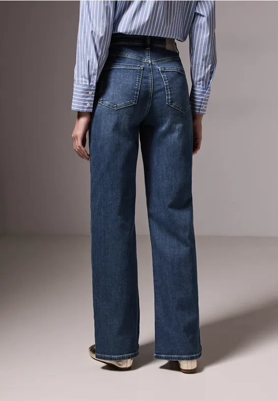Street One Damen Jeans „Loose Fit“ – Boyfriend-Style Mit Destroyed-Look, Mid Waist & Tapered Legs