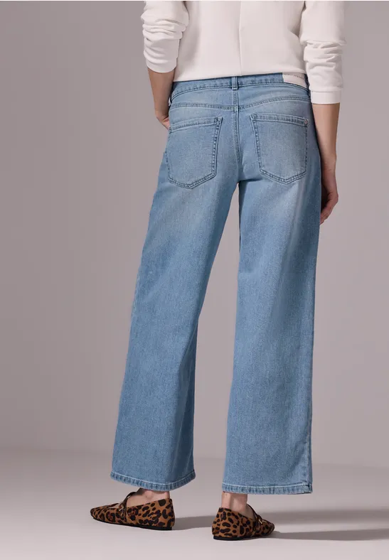 Street ONE Damen Culotte Jeans – Lässige Passform, Hohe Taille, Weite Beine