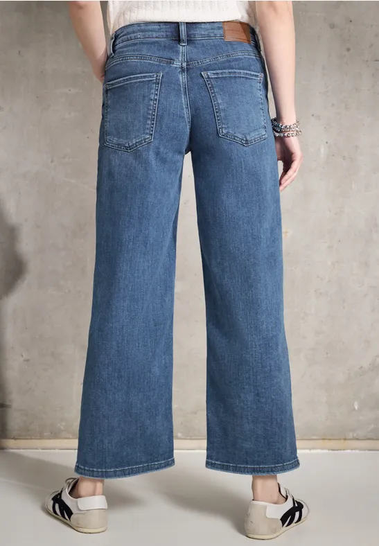 Street ONE Damen Culotte Jeans – Lässige Passform, Hohe Taille, Weite Beine