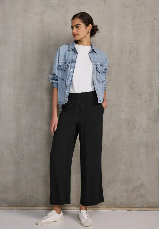 Culotte Street One A Vita Alta Per Donna, Vestibilità Comoda E Larga, Tessuto Cupro Morbido, Elegante E Versatile