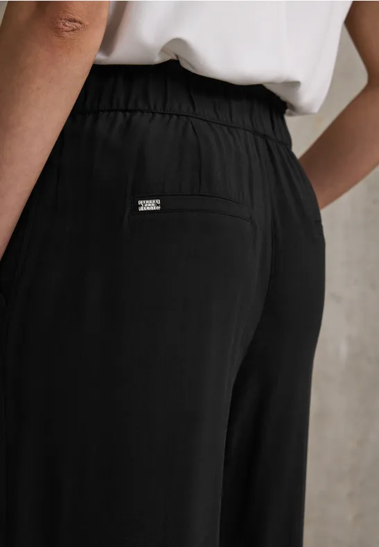 STREET ONE Stoffhose High Waist, Jaquard Mit Leichtem Glanz