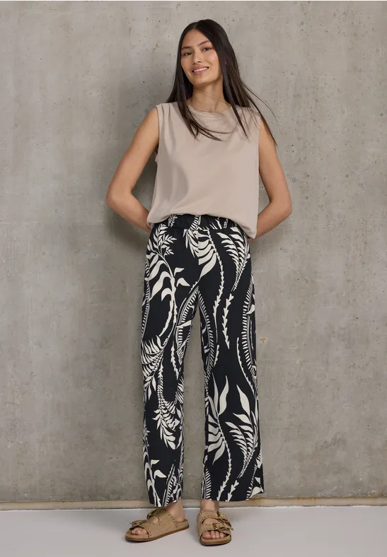 STREET-ONE Culotte à motifs pour femmes en Noir STREET-ONE