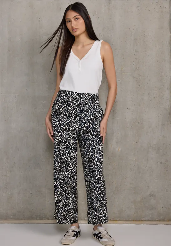 STREET-ONE Culotte à motifs pour femmes en Beige STREET-ONE