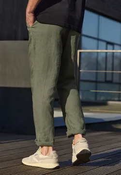 Linnen broek heren broek chino cargo broek licht witte joggingbroek vrijetijdsbroek mannen yoga zomerbroek met zakken sportbroek casual sweatpants, zwart, M