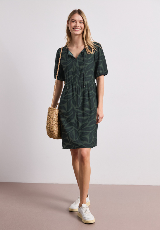 Street One LTD QR Tunic Dress AOP deep bound green