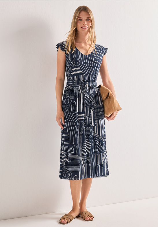 Street One Printed Mesh Dress AOP darkest blue