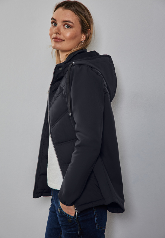 Street One Short Softshell Mat Mix Jkt gravity blue