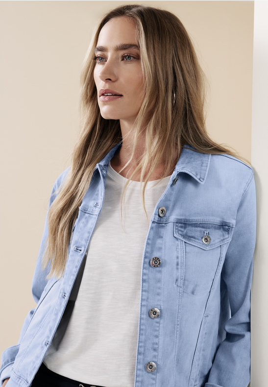 Street One QR Style Jacket,light blue wasLight blue washed