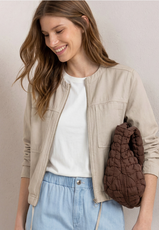 Street One Short Washed Cotton Jkt clay sand