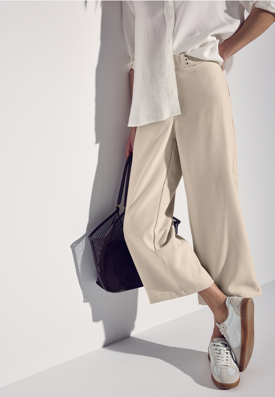 Street One Culotte soft velvet twill barley beige